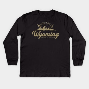 USA, Mountain states, Wyoming Gold classic Kids Long Sleeve T-Shirt